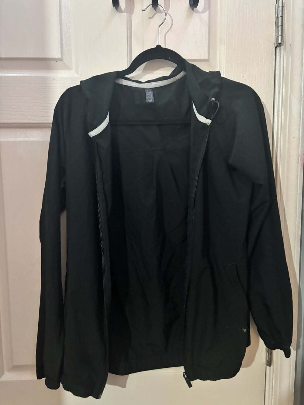 Adidas Golf Full Zip Hooded Jacket Size S Black Windbreaker
